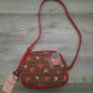 Juicy Couture Brown and Red Strawberry Crossbody Bag